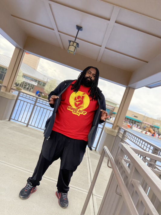 Red/Yellow Nowhere But Up Logo Tee