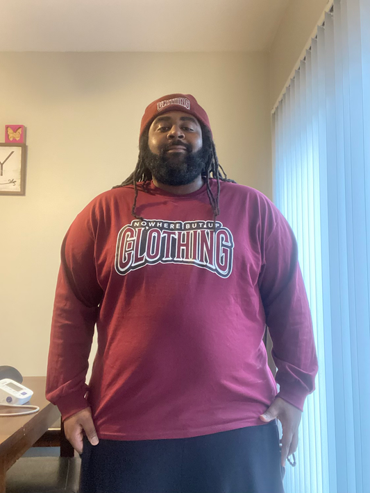 NBU Clothing Maroon Long Sleeve Shirt